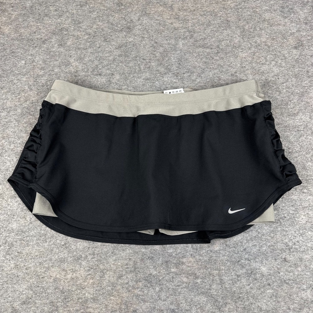 Nike Dri Fit Running Skort Skirt Lined Polyester Stretch Black Womens‎ XL
